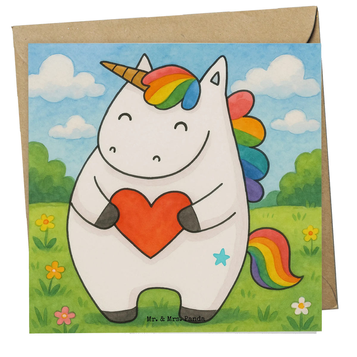 Deluxe Karte Einhorn Herz Design doppelkarte, Grußkarte, faltkarte, Glückwunschkarte, anlasskarte, Klappkarte, Einhorn, Einhorn Deko, Einhörner, Unicorn, Herz, Witzig, böse, Schlimm, Bunt, Anders, Freundin, Lustig