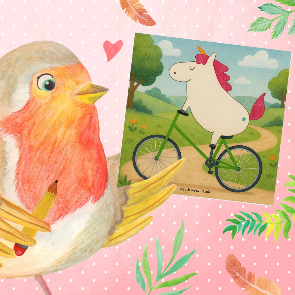 Deluxe Card unicorn cyclist Design Karte, Grußkarte, Klappkarte, Einladungskarte, Glückwunschkarte, Hochzeitskarte, Geburtstagskarte, Hochwertige Grußkarte, Hochwertige Klappkarte, Einhorn, Einhörner, Einhorn Deko, Unicorn, Radfahren, Radfahrer, Rad, Bike, Feenstaub, Konfetti, Luxusproblem, Kummer, Liebeskummer