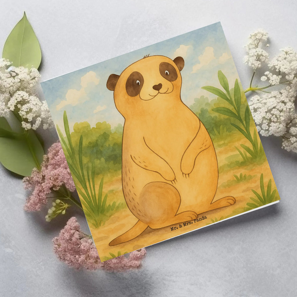 Deluxe Karte Erdmännchen Design Karte, Grußkarte, Klappkarte, Einladungskarte, Glückwunschkarte, Hochzeitskarte, Geburtstagskarte, Hochwertige Grußkarte, Hochwertige Klappkarte, Afrika, Wildtiere, Erdmännchen, Reisen, Spruch, Weltreise, Afrikareise, Roadtrip, Traveling