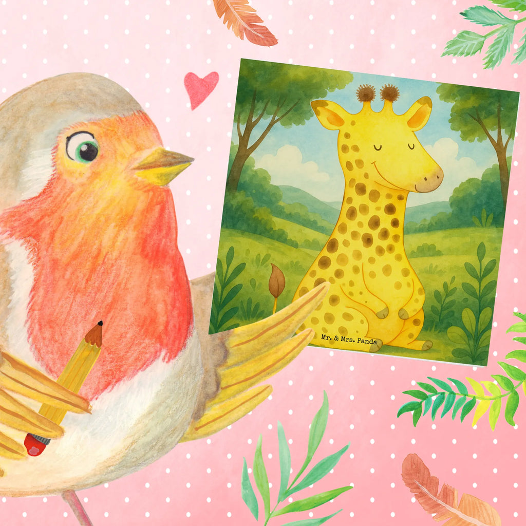 Deluxe Card giraffe Satisfied Design Karte, Grußkarte, Klappkarte, Einladungskarte, Glückwunschkarte, Hochzeitskarte, Geburtstagskarte, Hochwertige Grußkarte, Hochwertige Klappkarte, Afrika, Wildtiere, Giraffe, Zufrieden, Glück, Abenteuer