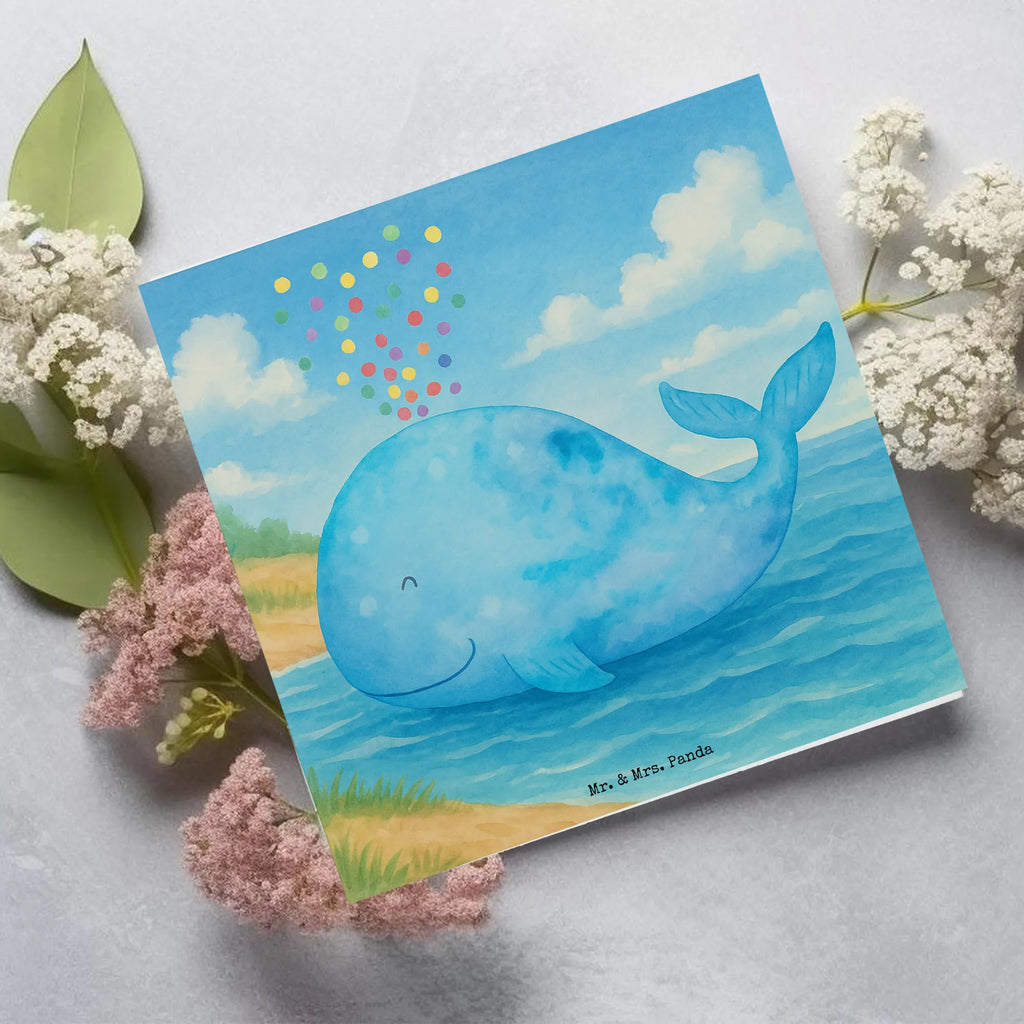 Deluxe Card whale confetti Design Karte, Grußkarte, Klappkarte, Einladungskarte, Glückwunschkarte, Hochzeitskarte, Geburtstagskarte, Hochwertige Grußkarte, Hochwertige Klappkarte, Meerestiere, Meer, Urlaub, Wal, Konfetti, Wale, Motivation, Neuanfang, Trennung, Diät, Abnehmen, Neustart, Lebensabschnitt, Geburtstag