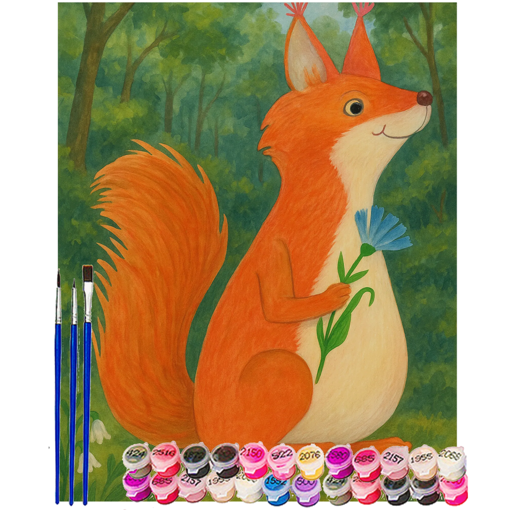 Paint by Numbers Squirrel flower Design Malen nach Zahlen, Kunstwerk, Kreativität, Künstler, Malen, DIY, Ausmalbild, Baseln, Bastelidee, Tiermotive, Gute Laune, lustige Sprüche, Tiere, Eichhörnchen, Eichhorn, Spruch positiv, Lachen, Spaß, Motivation Sprüche, Motivation Bilder, glücklich Spruch, Spruch Deko