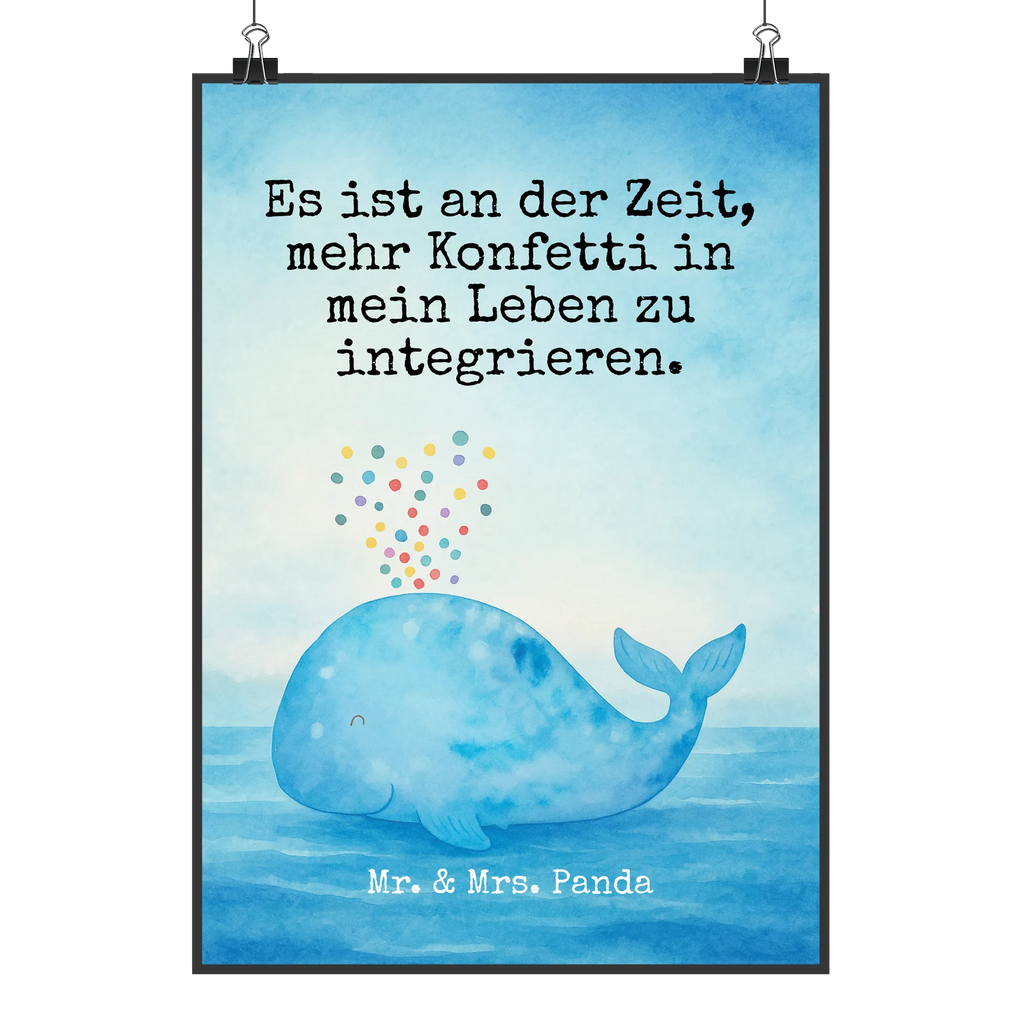 Poster Wal Konfetti Design Deko Bild, grafikposter, Wanddekoration, Poster, wandkunst, Posterdruck, Wandposter, drucke, kunst für die wand, Mr. & Mrs. Panda Poster, Bild für Wand, Wandschmuck, Kunstdruck, wanddruck, Designposter, Plakat, wanddeko, Wandbild, Bild, kunstdruck poster, Wanddeko Bild, kunstposter, Meer, Meerestiere, Urlaub, Geburtstag, Diät, Wale, Neustart, Wal, Neuanfang, Abnehmen, Lebensabschnitt, Trennung, Motivation, Konfetti