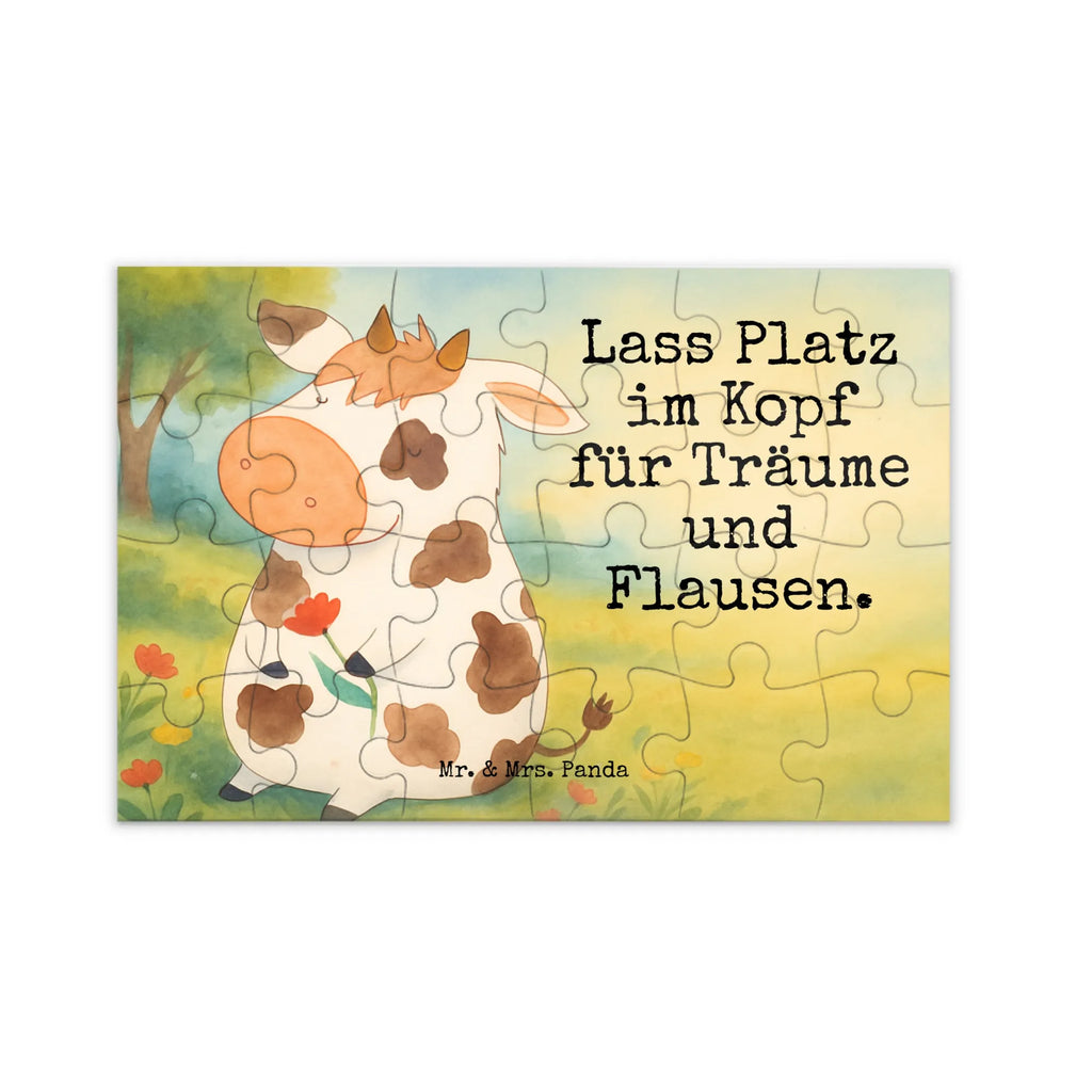 Puzzle Kuh Design Puzzle, Bauernhof, Hoftiere, Landwirt, Landwirtin, Kuh, Kühe, Träume, Flausen, Spruch, Magie, Motivtion, Hof, Milch, Milchkuh