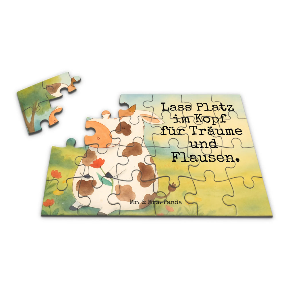 Puzzle Kuh Design Puzzle, Bauernhof, Hoftiere, Landwirt, Landwirtin, Kuh, Kühe, Träume, Flausen, Spruch, Magie, Motivtion, Hof, Milch, Milchkuh