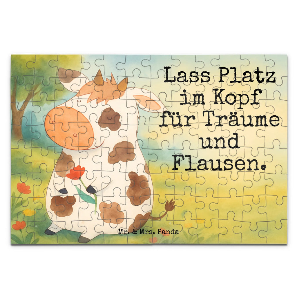Puzzle Kuh Design Puzzle, Bauernhof, Hoftiere, Landwirt, Landwirtin, Kuh, Kühe, Träume, Flausen, Spruch, Magie, Motivtion, Hof, Milch, Milchkuh