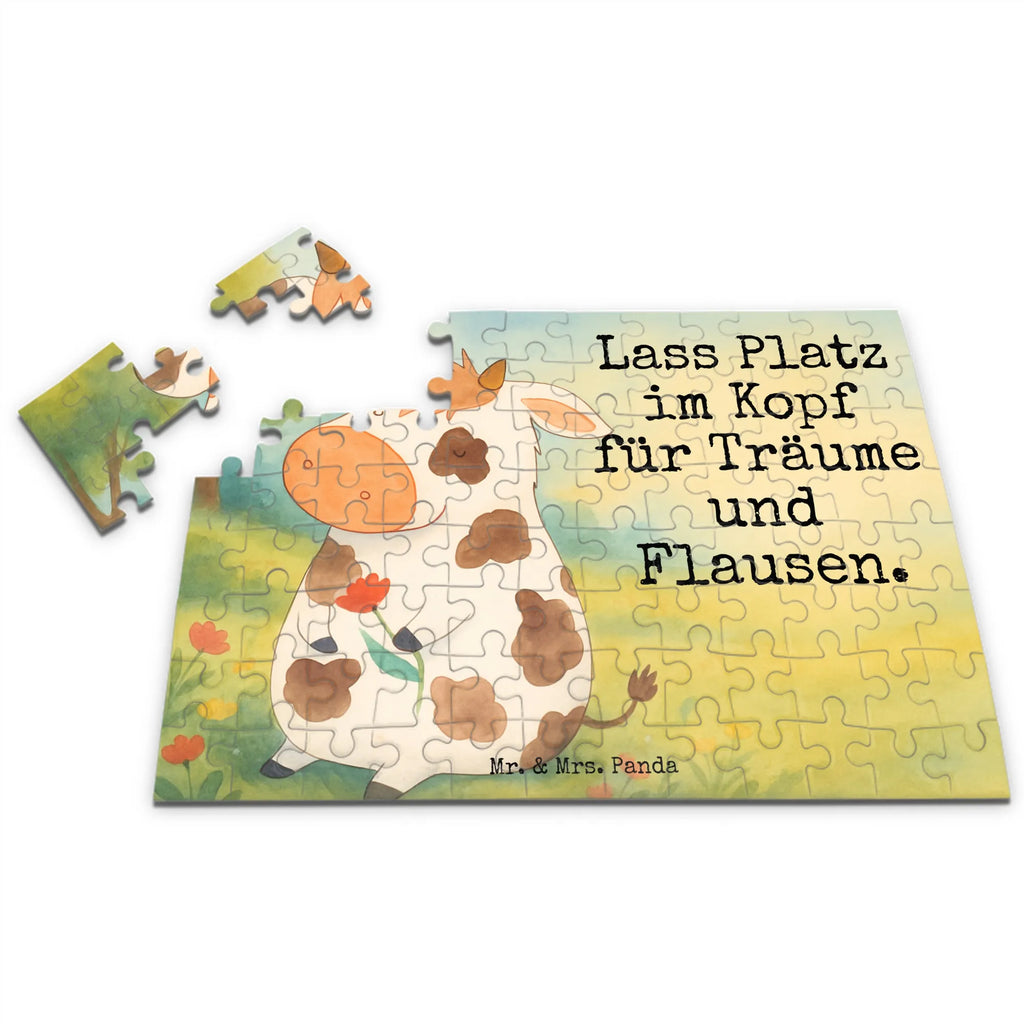 Puzzle Kuh Design Puzzle, Bauernhof, Hoftiere, Landwirt, Landwirtin, Kuh, Kühe, Träume, Flausen, Spruch, Magie, Motivtion, Hof, Milch, Milchkuh