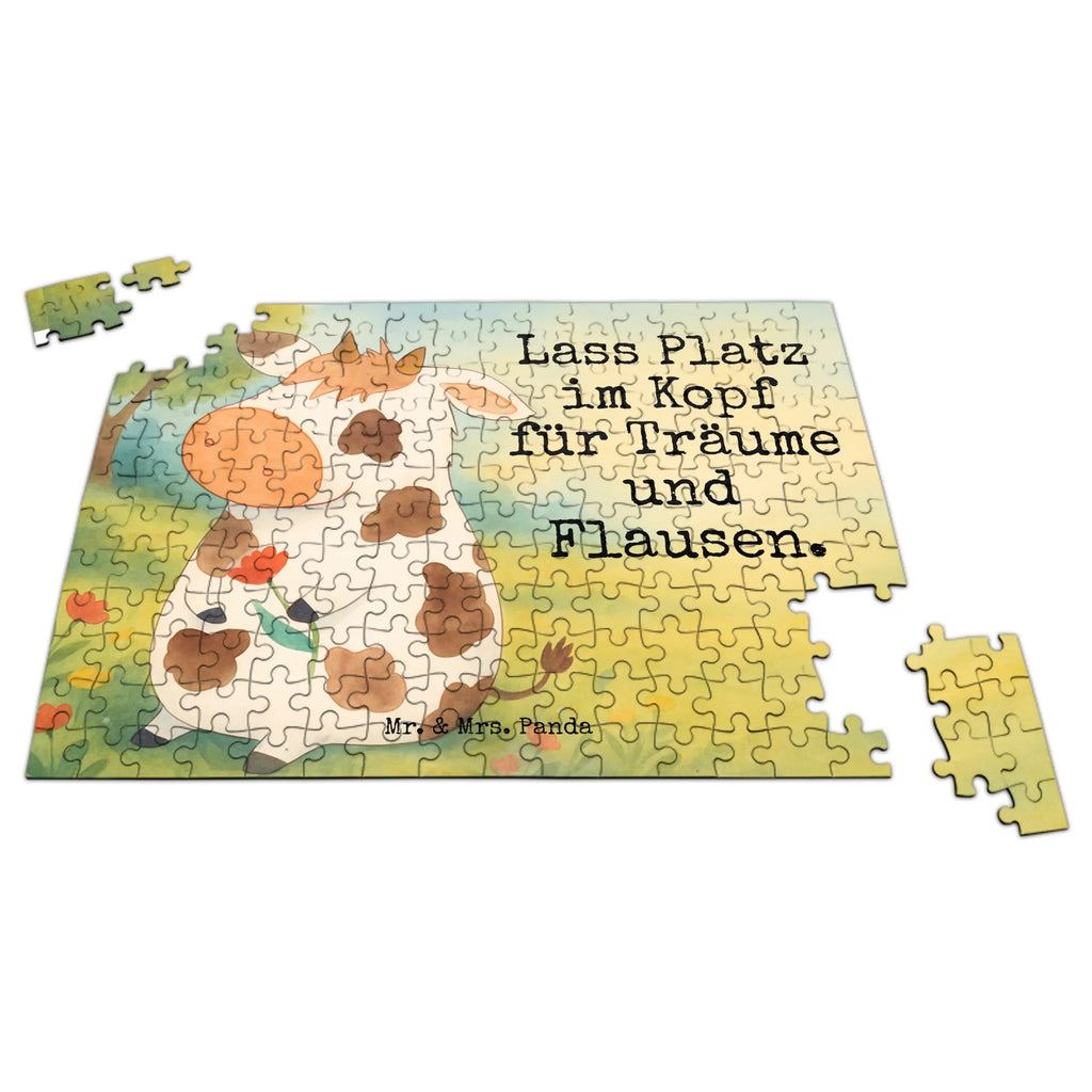 Puzzle Kuh Design Puzzle, Bauernhof, Hoftiere, Landwirt, Landwirtin, Kuh, Kühe, Träume, Flausen, Spruch, Magie, Motivtion, Hof, Milch, Milchkuh