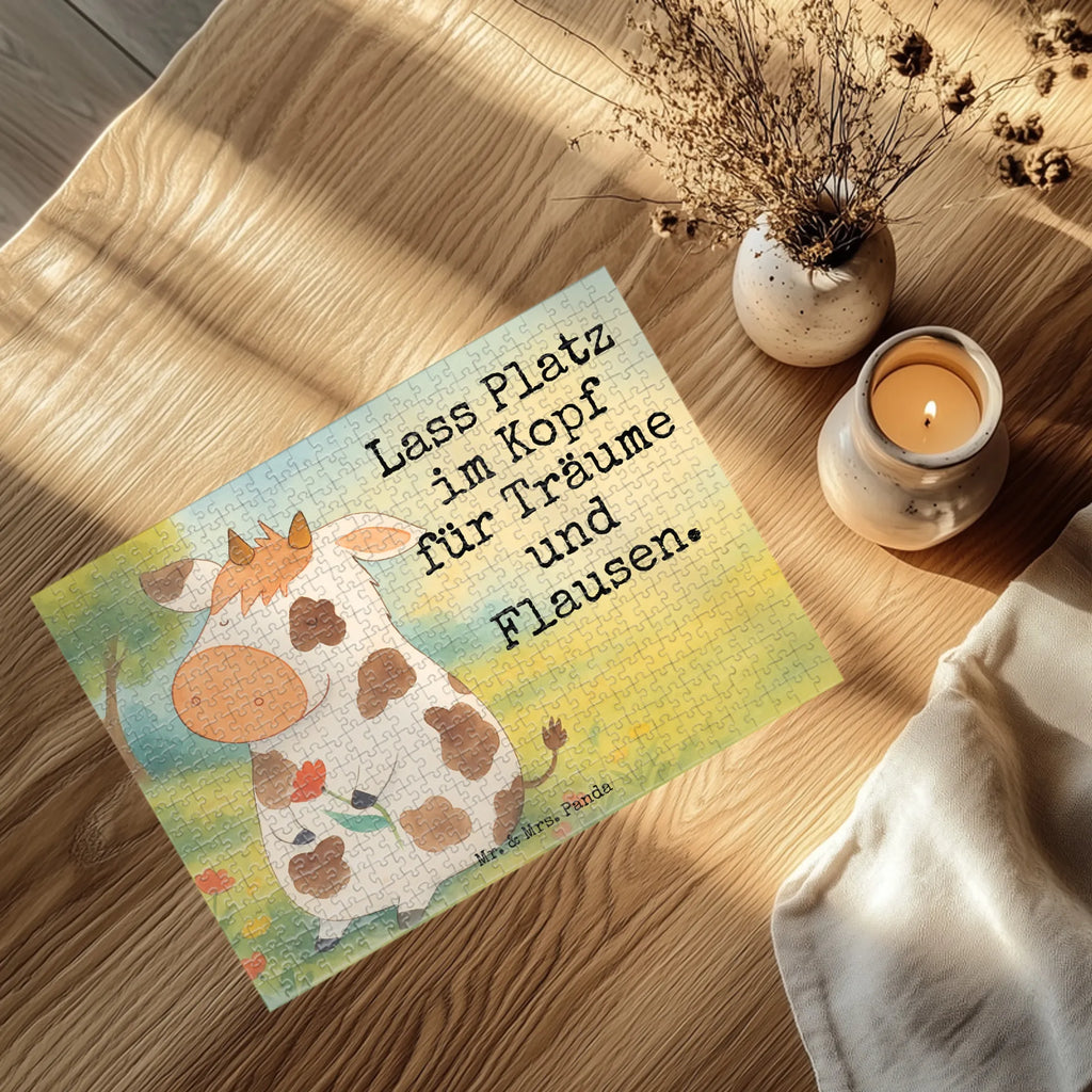 Puzzle Kuh Design Puzzle, Bauernhof, Hoftiere, Landwirt, Landwirtin, Kuh, Kühe, Träume, Flausen, Spruch, Magie, Motivtion, Hof, Milch, Milchkuh