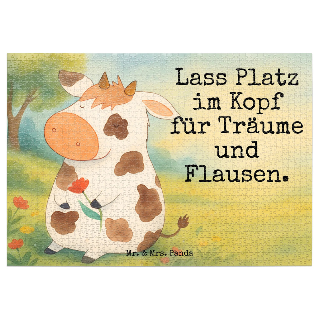 Puzzle Kuh Design Puzzle, Bauernhof, Hoftiere, Landwirt, Landwirtin, Kuh, Kühe, Träume, Flausen, Spruch, Magie, Motivtion, Hof, Milch, Milchkuh