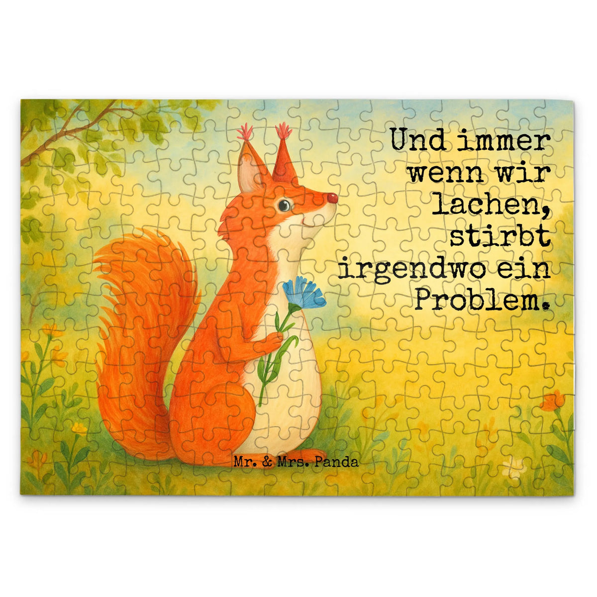 Puzzle Squirrel flower Design special gifts, card, good mood, funny sayings, animal lover, hand drawn, cute animal motives, cute, small animals, gift ideas, gifts, fun, happy saying, laughter, motivation sayings, motivation pictures, saying decoration, Squirrel, positive saying