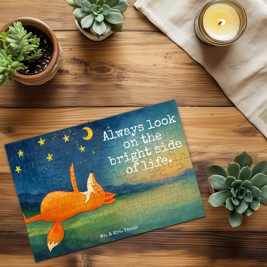 Puzzle Fox Stars Design Puzzle, Fuchs, Füchse, tröstende Worte, Spruch positiv, Spruch schön, Romantik, Always Look on the Bright Side of Life