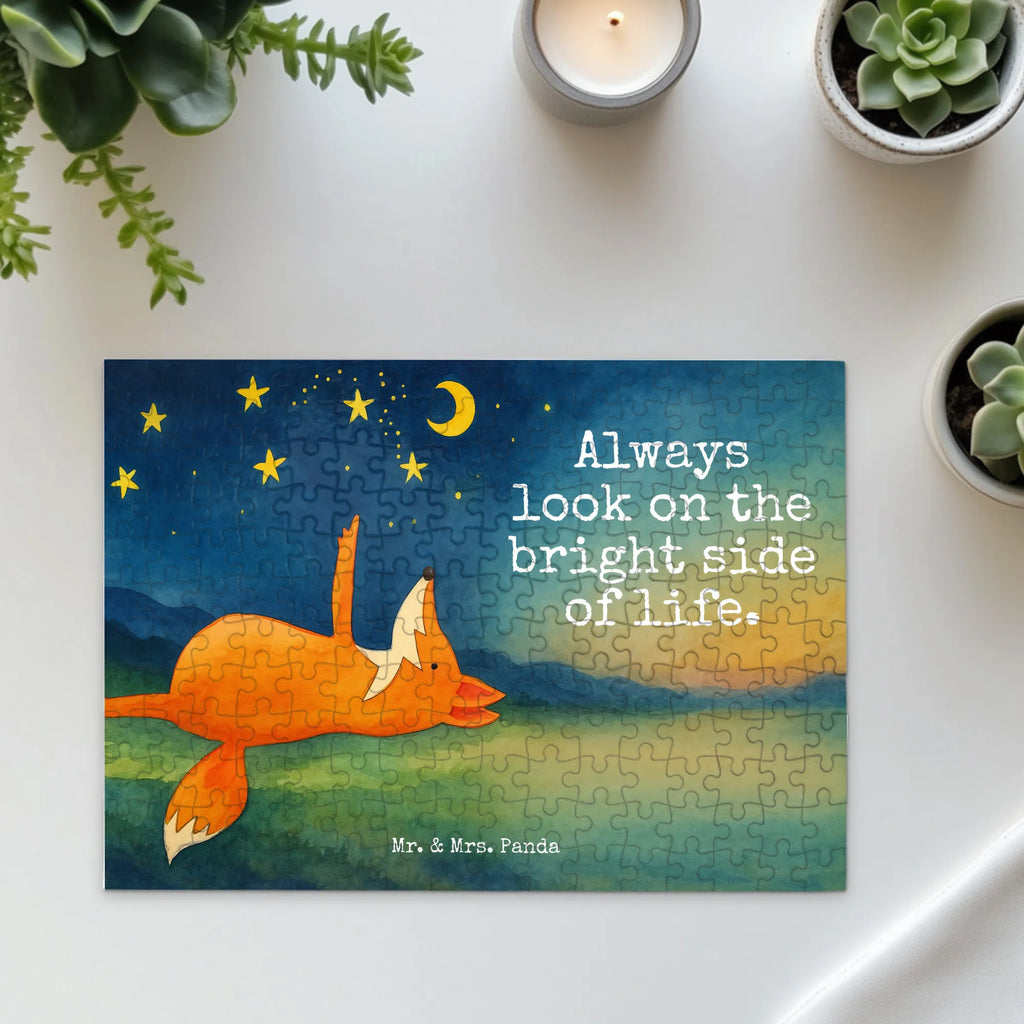 Puzzle Fox Stars Design Puzzle, Fuchs, Füchse, tröstende Worte, Spruch positiv, Spruch schön, Romantik, Always Look on the Bright Side of Life