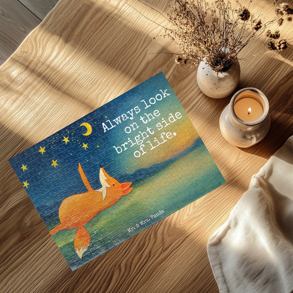 Puzzle Fox Stars Design Puzzle, Fuchs, Füchse, tröstende Worte, Spruch positiv, Spruch schön, Romantik, Always Look on the Bright Side of Life