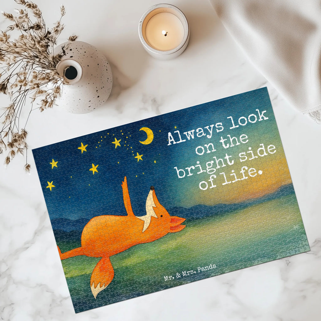 Puzzle Fox Stars Design Puzzle, Fuchs, Füchse, tröstende Worte, Spruch positiv, Spruch schön, Romantik, Always Look on the Bright Side of Life