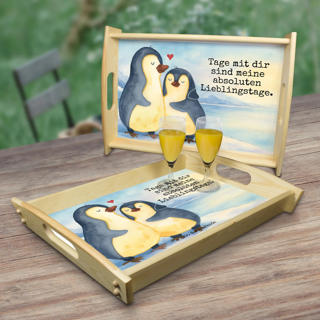 Serviertablett Pinguin umarmen Design
