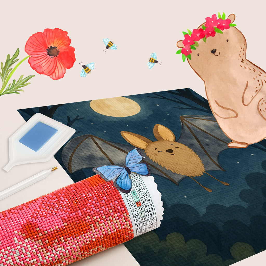 Diamond Painting bat wing Design small animals, cute, funny, cute animal motives, hand drawn, small world, funny sayings, good mood, happy, gifts, gift ideas, special gifts, animal lover, card