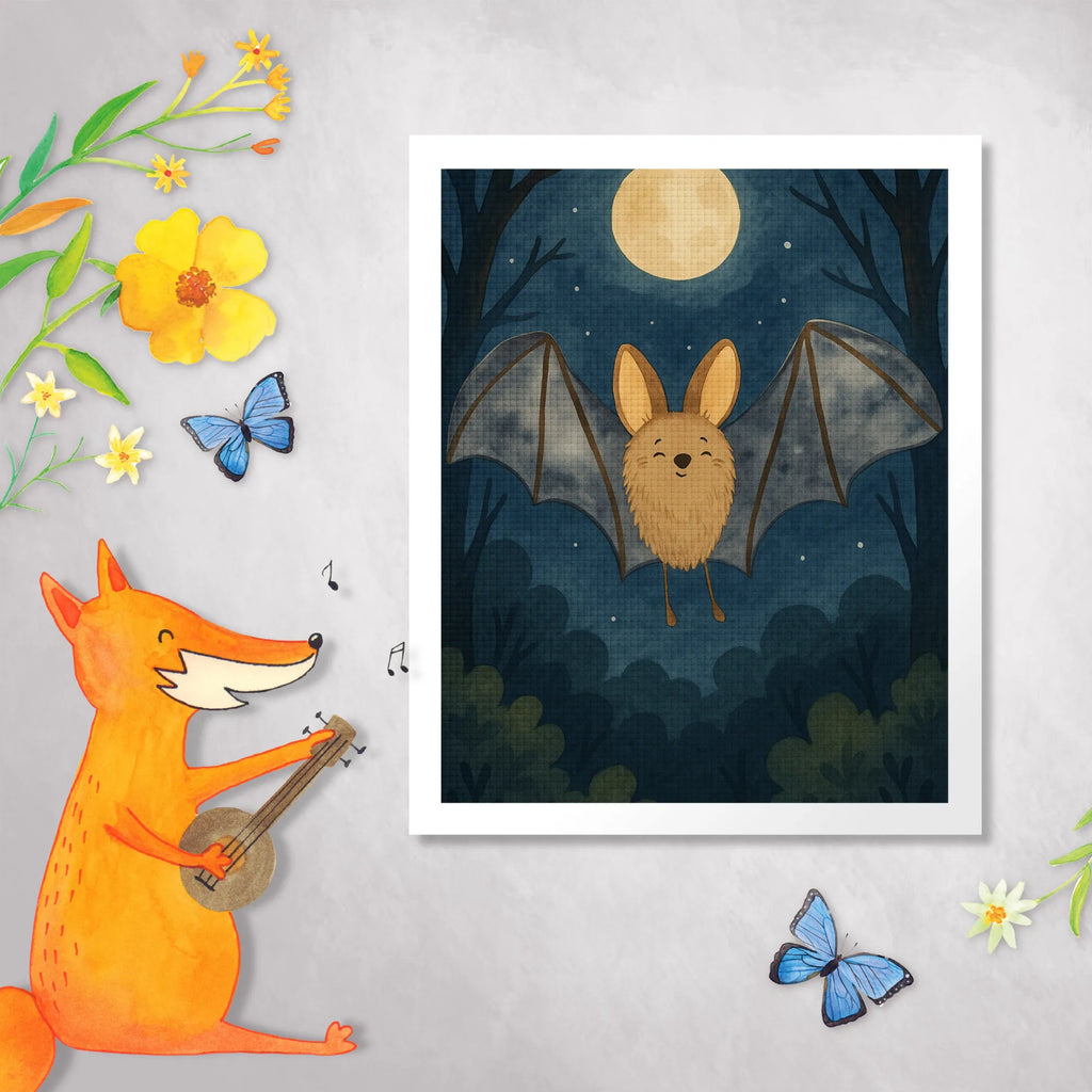 Diamond Painting bat wing Design small animals, cute, funny, cute animal motives, hand drawn, small world, funny sayings, good mood, happy, gifts, gift ideas, special gifts, animal lover, card