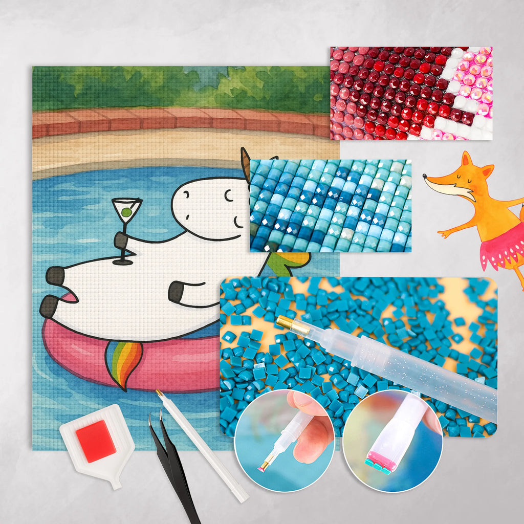 Obraz diamentowy jednorożec koktajl Design Jednorożec, jednorożce, dekoracje jednorożca, jednorożec