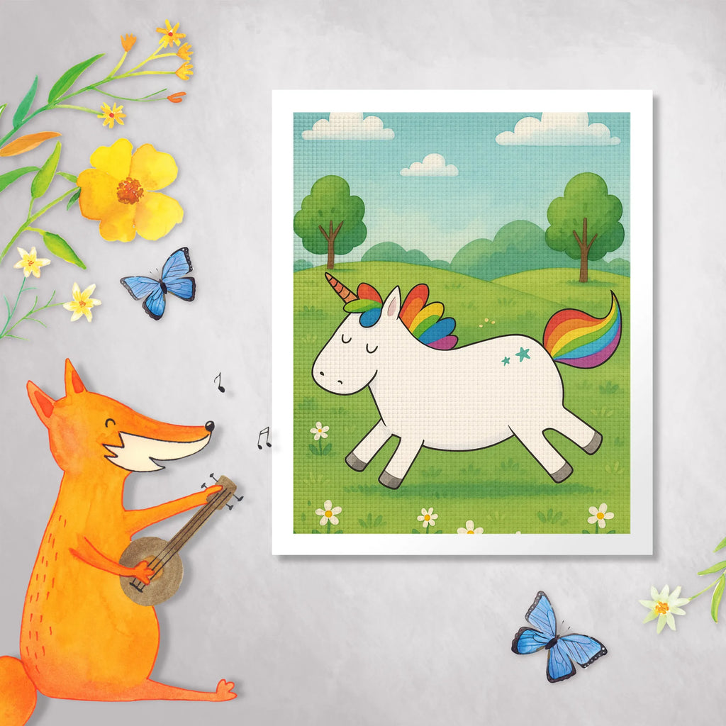 Diamond Painting Einhorn Happy Design Kristallbild, Diamond Painting, DIY, Kreativität, Einhorn, Einhörner, Einhorn Deko, Unicorn, Freude, witzig, fröhlich, glücklich, Spaß, Lebensfreude, Lächeln, spannend, Lachen