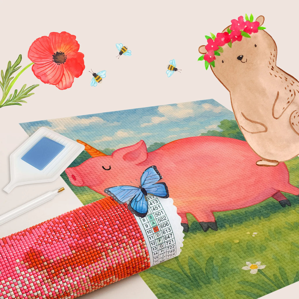 Obraz diamentowy jednorożec świnia Design Jednorożec, jednorożce, dekoracje jednorożca, jednorożec