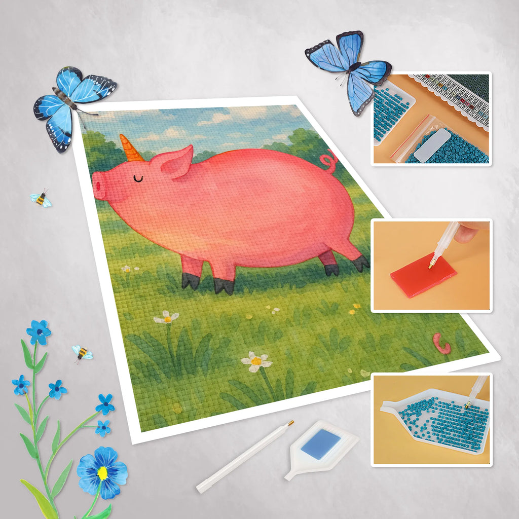 Obraz diamentowy jednorożec świnia Design Jednorożec, jednorożce, dekoracje jednorożca, jednorożec