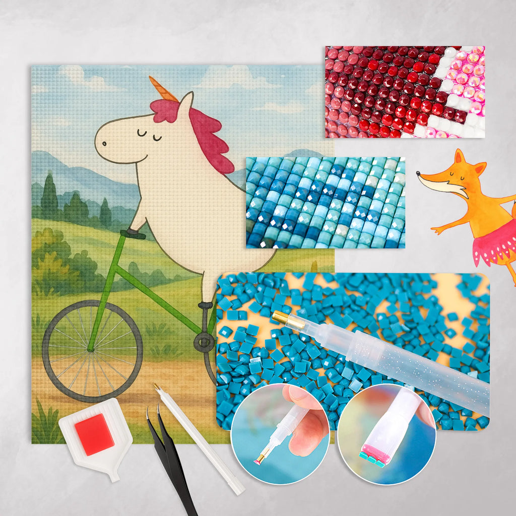 Diamond Painting Einhorn Radfahrer Design DIY, Kreativität, Diamond Painting, Kristallbild, Einhorn, Einhörner, Einhorn Deko, Unicorn, Rad, Bike, Konfetti, Luxusproblem, Radfahren, Liebeskummer, Kummer, Feenstaub, Radfahrer