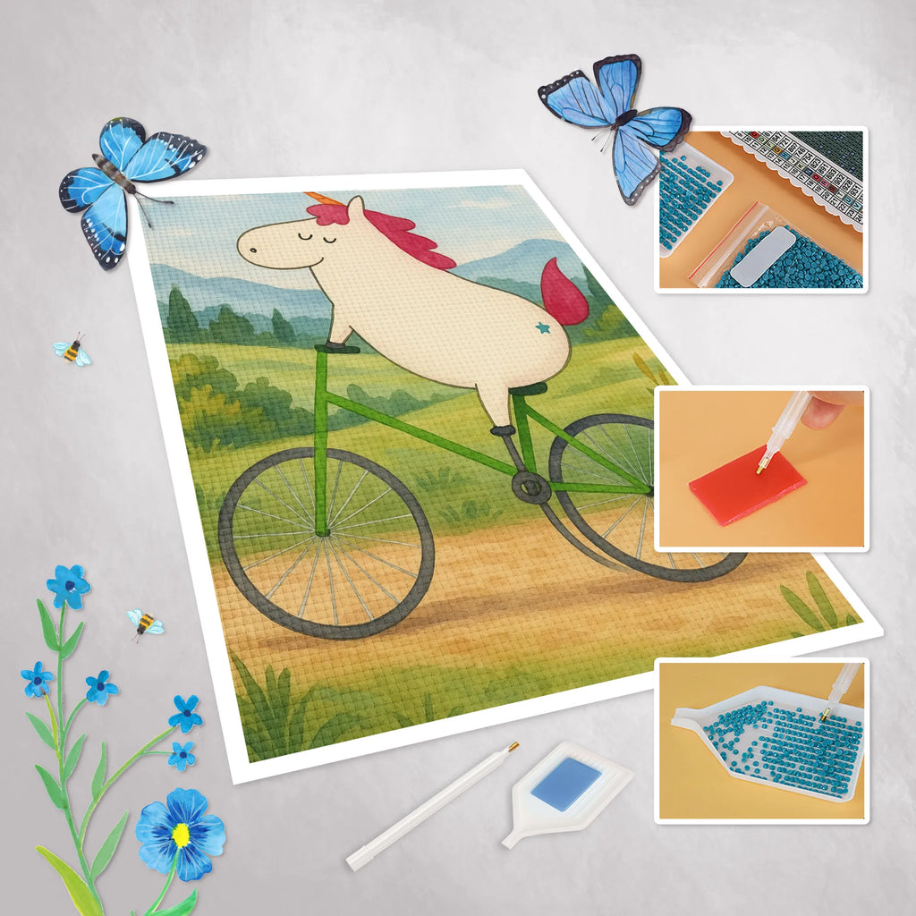 Diamond Painting Einhorn Radfahrer Design DIY, Kreativität, Diamond Painting, Kristallbild, Einhorn, Einhörner, Einhorn Deko, Unicorn, Rad, Bike, Konfetti, Luxusproblem, Radfahren, Liebeskummer, Kummer, Feenstaub, Radfahrer