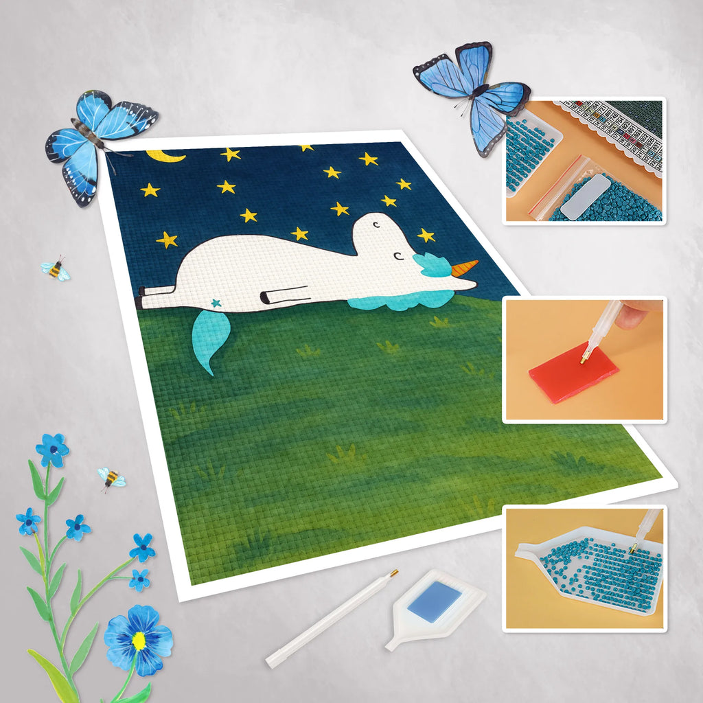 Diamond Painting Einhorn Sternenhimmel Design Kreativität, Diamond Painting, DIY, Kristallbild, Einhorn, Einhörner, Einhorn Deko, Unicorn, Verrückt, Sterne, Sternenhimmel, Dachschaden