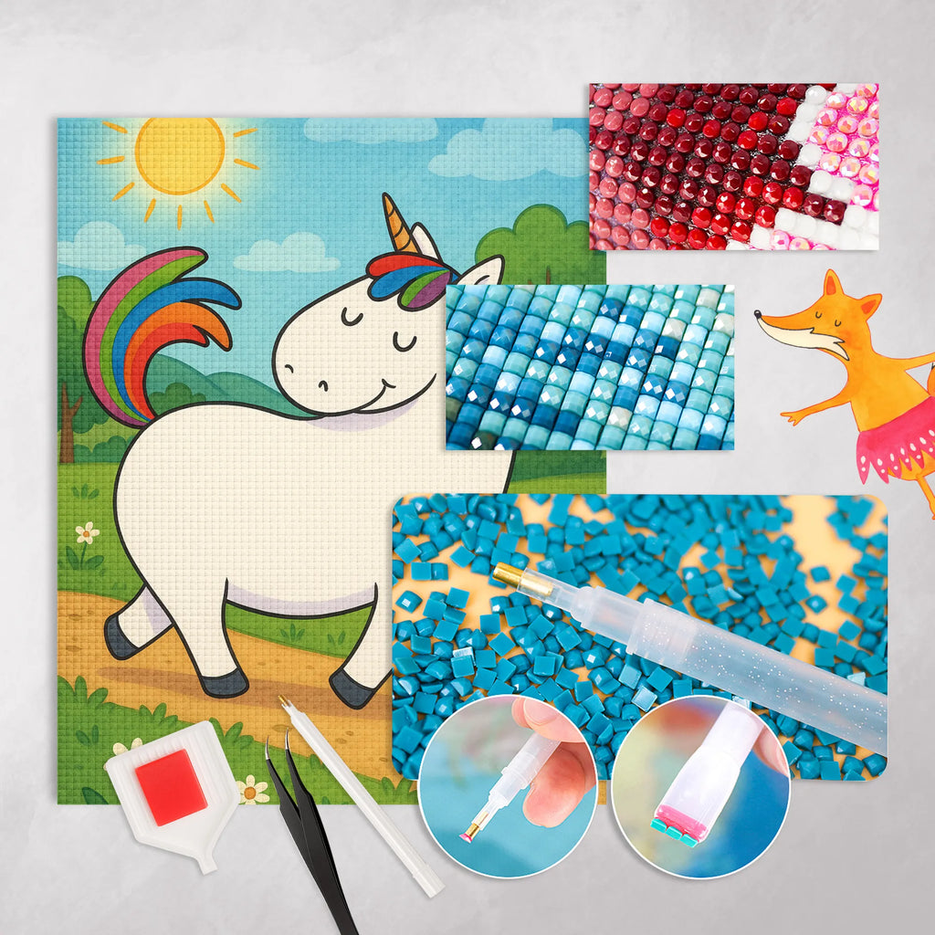 Obraz diamentowy jednorożec dumnie kroczyć Design Jednorożec, jednorożce, dekoracje jednorożca, jednorożec