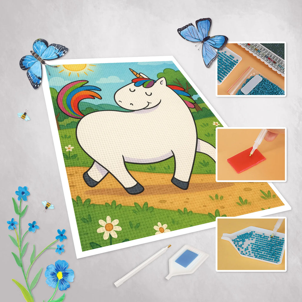 Obraz diamentowy jednorożec dumnie kroczyć Design Jednorożec, jednorożce, dekoracje jednorożca, jednorożec