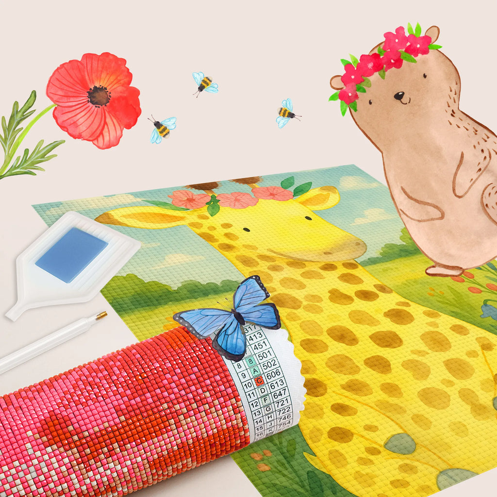 Diamond Painting giraffe flower wreath Design Africa, wreath of flowers, self-love, friend, giraffe, adventurer