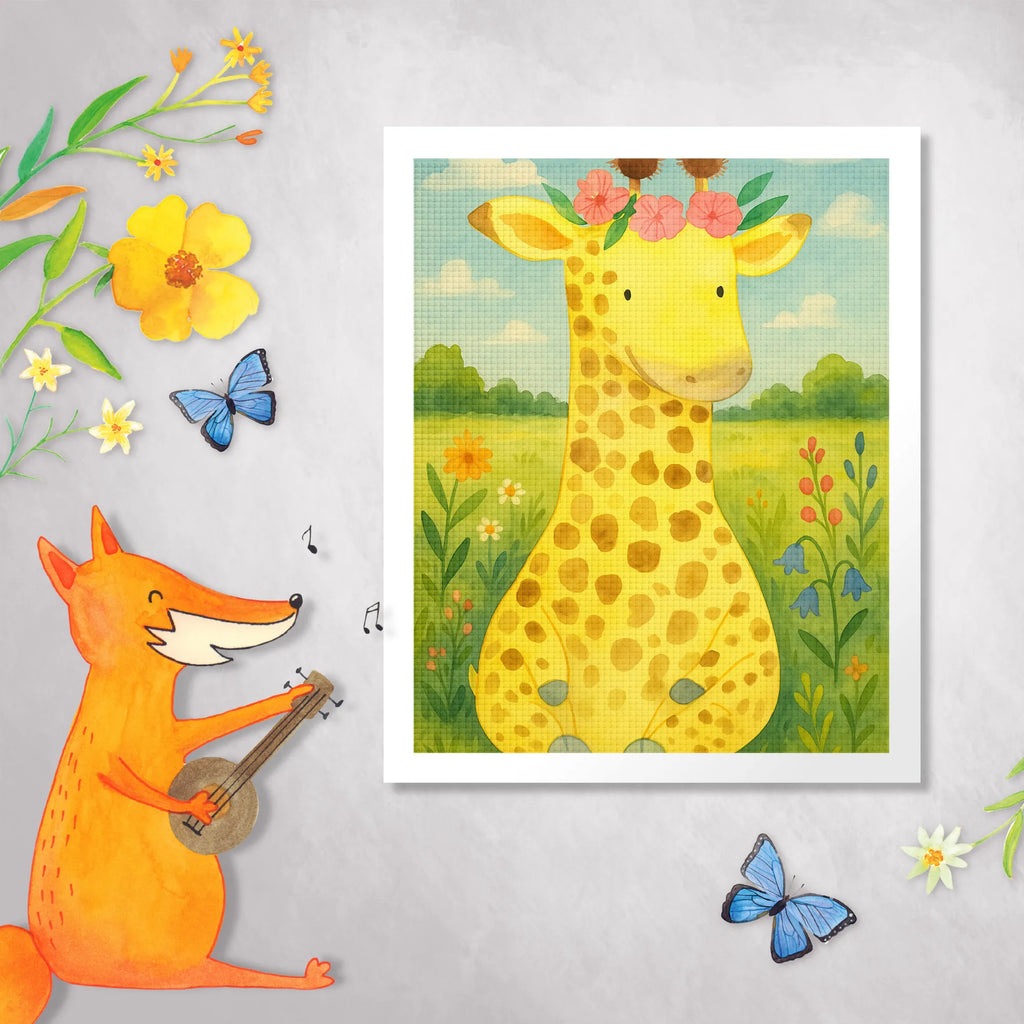 Diamond Painting giraffe flower wreath Design Africa, wreath of flowers, self-love, friend, giraffe, adventurer