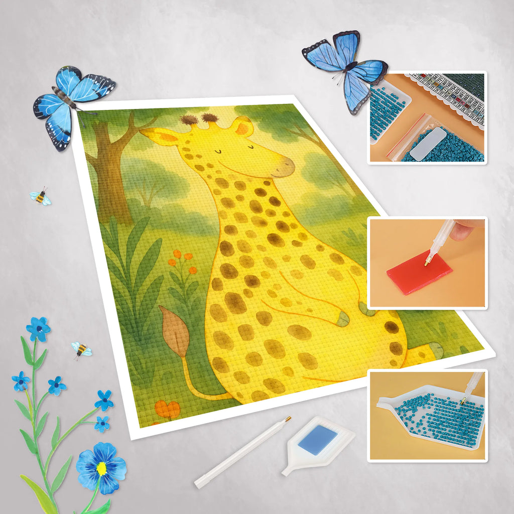 Diamond Painting giraffe Satisfied Design Africa, Adventure, Giraffe, Happiness