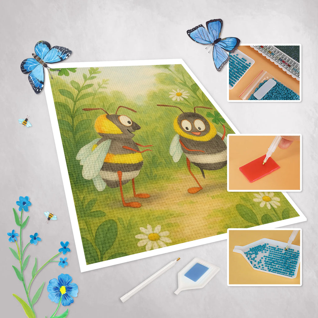 Diamond Painting bees Pair Design Love, Loving, Two, Together, Marriage, Engagement, Proposal of marriage, Love gift, gift for her, gift for him, anniversary gift, Valentine&#39;s Day Gift for Women Love Gift Anniversary Wedding Anniversary Party Favor Gift for Girlfriend Gift for Partner Boyfriend Gift Token of Love for Men for Husband Turtles Turtles in Love