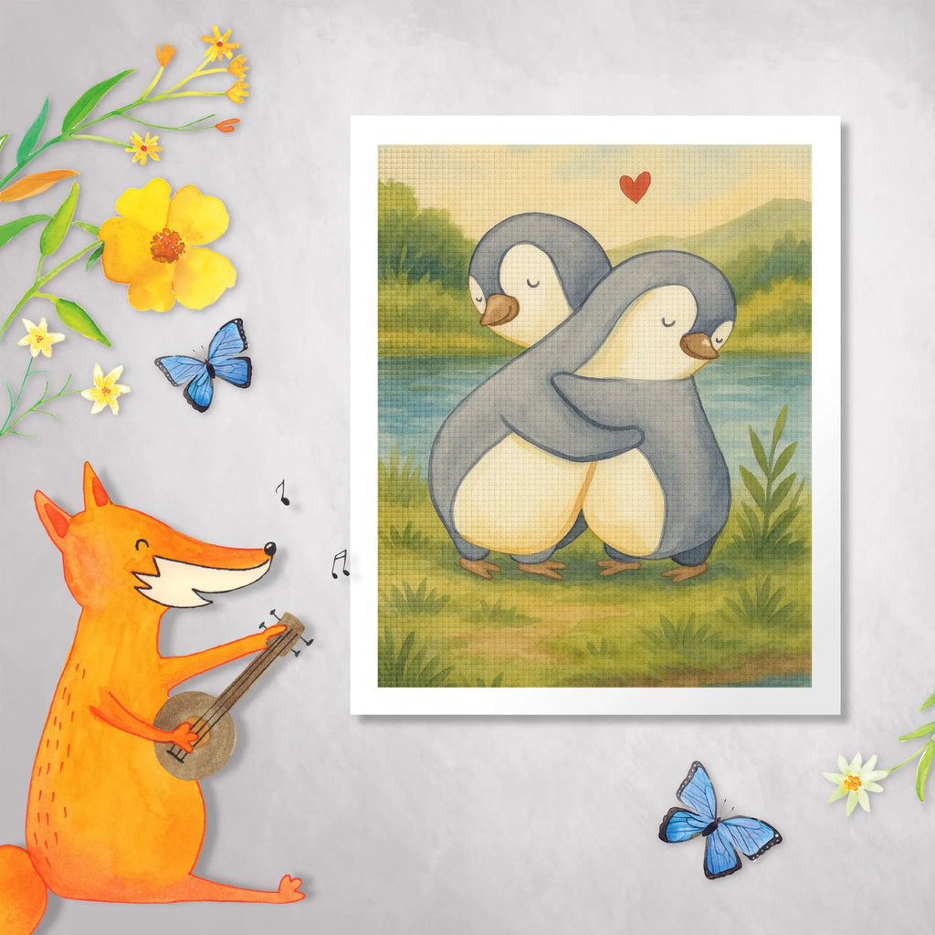 Diamond Painting penguins Cuddle Design Love, Loving, Two, Together, Marriage, Engagement, Proposal of marriage, Love gift, gift for her, gift for him, anniversary gift, Valentine&#39;s Day Gift for Women Love Gift Anniversary Wedding Anniversary Party Favor Gift for Girlfriend Gift for Partner Boyfriend Gift Token of Love for Men for Husband