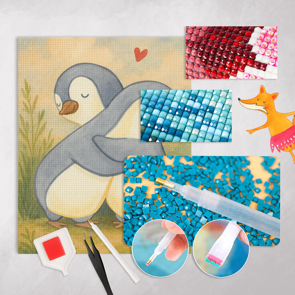 Diamond Painting Pinguine Kuscheln Design DIY, Diamond Painting, Kristallbild, Kreativität, Liebe, Partner, Freund, Freundin, Ehemann, Ehefrau, Heiraten, Verlobung, Heiratsantrag, Liebesgeschenk, Jahrestag, Hocheitstag, Liebesbeweis, für Ehemann, Hochzeitstag, Mitbringsel, Valentinstag, Geschenk für Partner, Geschenk für Frauen, Geschenk für Freundin, für Männer