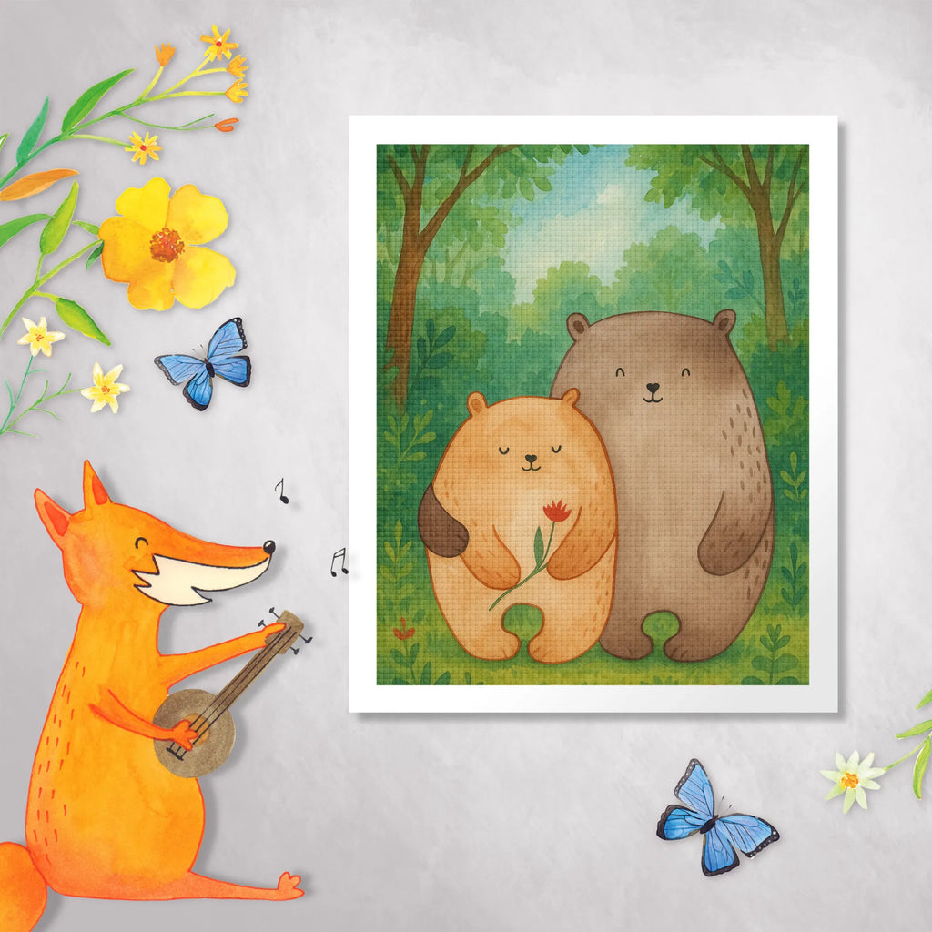 Obraz diamentowy Miłość niedźwiedzi Design Miłość, partner, przyjaciel, przyjaciółka, mąż, żona, wesele, zaręczyny, prośba o rękę, prezent miłosny, rocznica, dzień ślubu