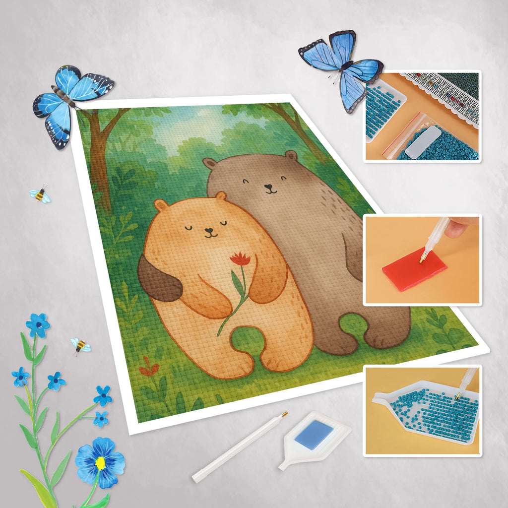 Obraz diamentowy Miłość niedźwiedzi Design Miłość, partner, przyjaciel, przyjaciółka, mąż, żona, wesele, zaręczyny, prośba o rękę, prezent miłosny, rocznica, dzień ślubu