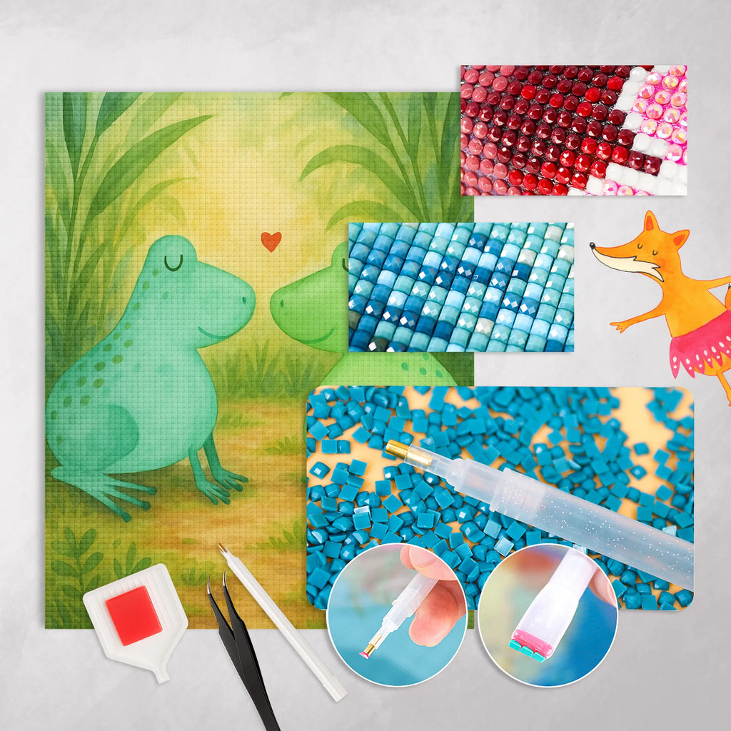 Diamond Painting Frosch Liebe Design DIY, Kreativität, Kristallbild, Diamond Painting, Liebe, Partner, Freund, Freundin, Ehemann, Ehefrau, Heiraten, Verlobung, Heiratsantrag, Liebesgeschenk, Jahrestag, Hocheitstag, Frösche, Geschenk Freund, Froschkönig, Verheiratet, Fröschchen, Hochzeitstag, Geschenk Hochzeit, Geschenk Freundin, Frosch, Verlobt, Liebesbeweis, Verliebt