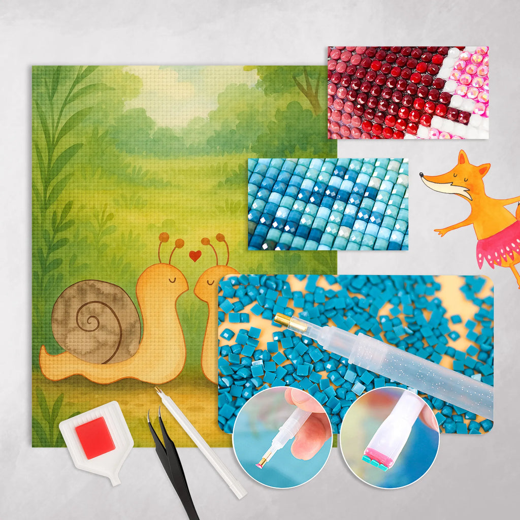 Diamond Painting Schnecken Liebe Design DIY, Kristallbild, Kreativität, Diamond Painting, Liebe, Partner, Freund, Freundin, Ehemann, Ehefrau, Heiraten, Verlobung, Heiratsantrag, Liebesgeschenk, Jahrestag, Hocheitstag
