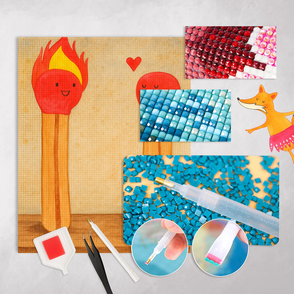 Diamond Painting Streichhölzer Design Kreativität, Kristallbild, DIY, Diamond Painting, Liebe, Partner, Freund, Freundin, Ehemann, Ehefrau, Heiraten, Verlobung, Heiratsantrag, Liebesgeschenk, Jahrestag, Hocheitstag, Streichhölzer