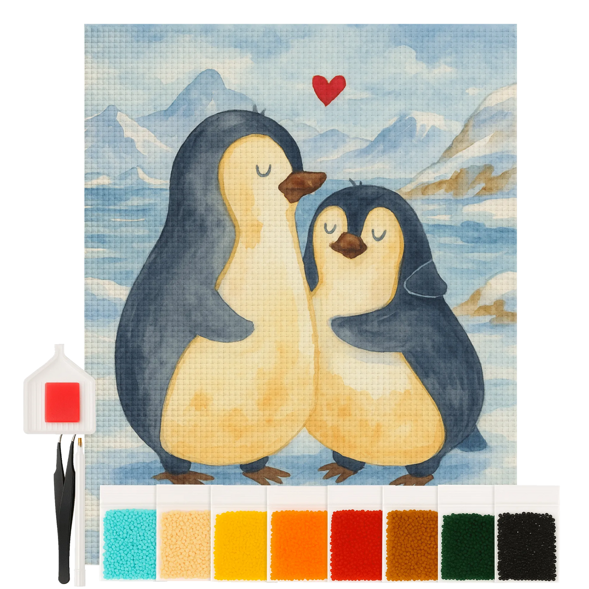Diamond Painting Pinguin umarmen Design