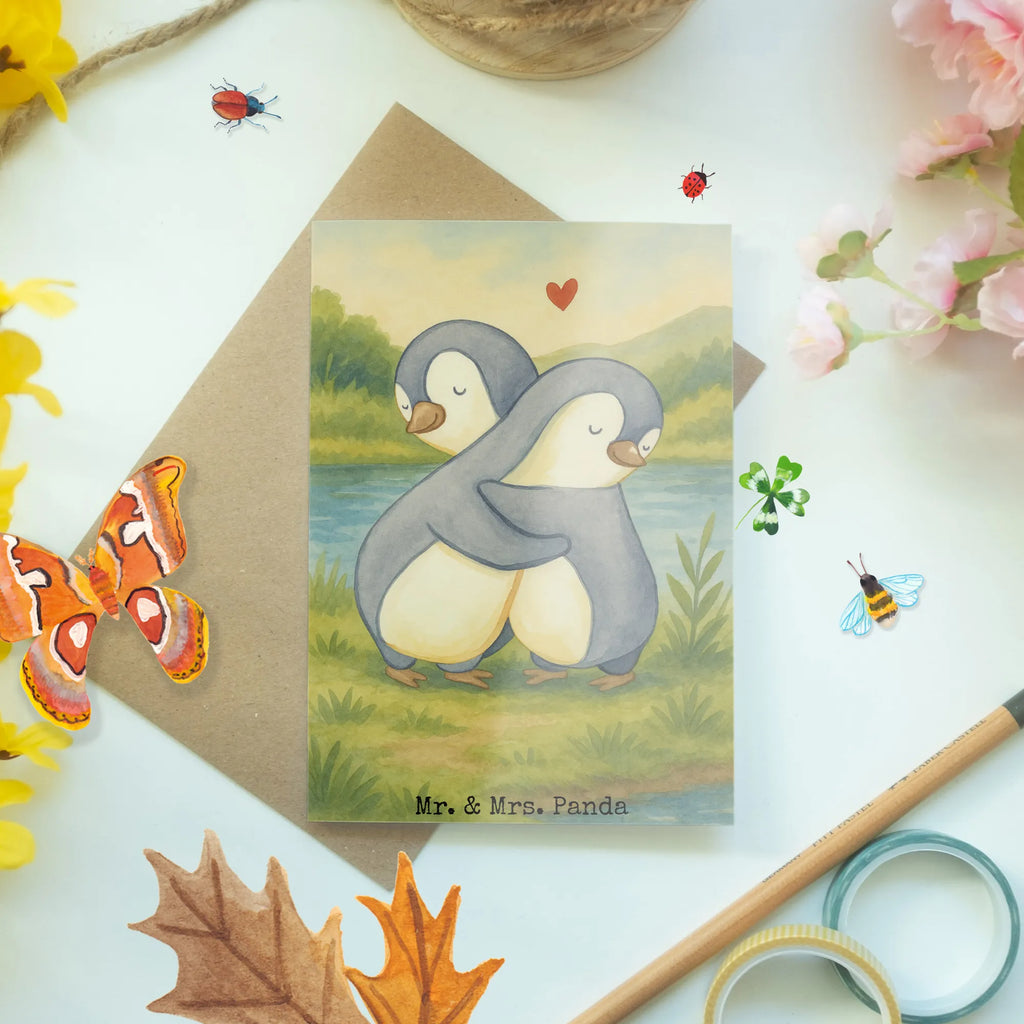 Greetings card penguins Cuddle Design Grußkarte, Klappkarte, Einladungskarte, Glückwunschkarte, Hochzeitskarte, Geburtstagskarte, Karte, Ansichtskarten, Liebe, Partner, Freund, Freundin, Ehemann, Ehefrau, Heiraten, Verlobung, Heiratsantrag, Liebesgeschenk, Jahrestag, Hocheitstag, Valentinstag, Geschenk für Frauen, Hochzeitstag, Mitbringsel, Geschenk für Freundin, Geschenk für Partner, Liebesbeweis, für Männer, für Ehemann