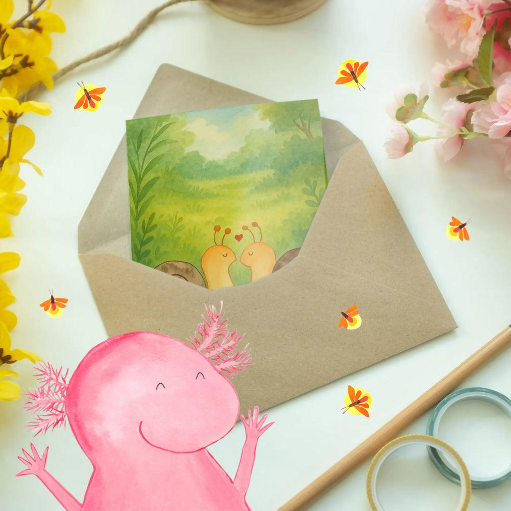 Greetings card Snails in love Design Grußkarte, Klappkarte, Einladungskarte, Glückwunschkarte, Hochzeitskarte, Geburtstagskarte, Karte, Ansichtskarten, Liebe, Partner, Freund, Freundin, Ehemann, Ehefrau, Heiraten, Verlobung, Heiratsantrag, Liebesgeschenk, Jahrestag, Hocheitstag