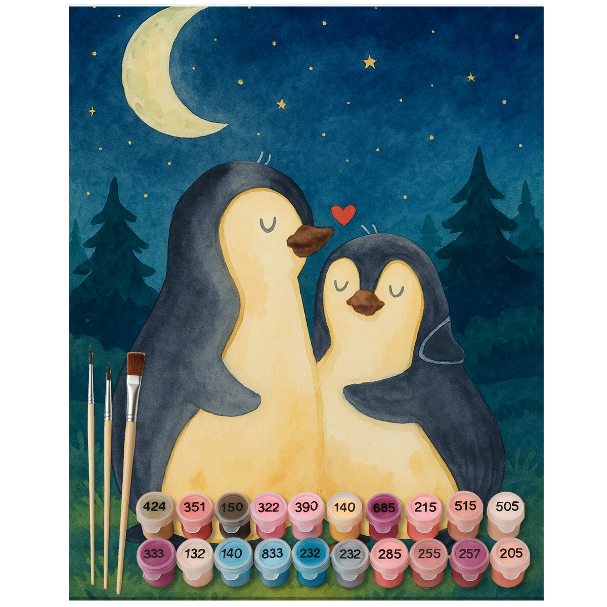 Paint by Numbers penguins Fall asleep Design Love gift, Together, gift for her, gift for him, anniversary gift, Loving, Proposal of marriage, Two, Marriage, Valentine's Day Gift for Women Love Gift Anniversary Wedding Anniversary Party Favor Gift for Girlfriend Gift for Partner Boyfriend Gift Token of Love for Men for Husband