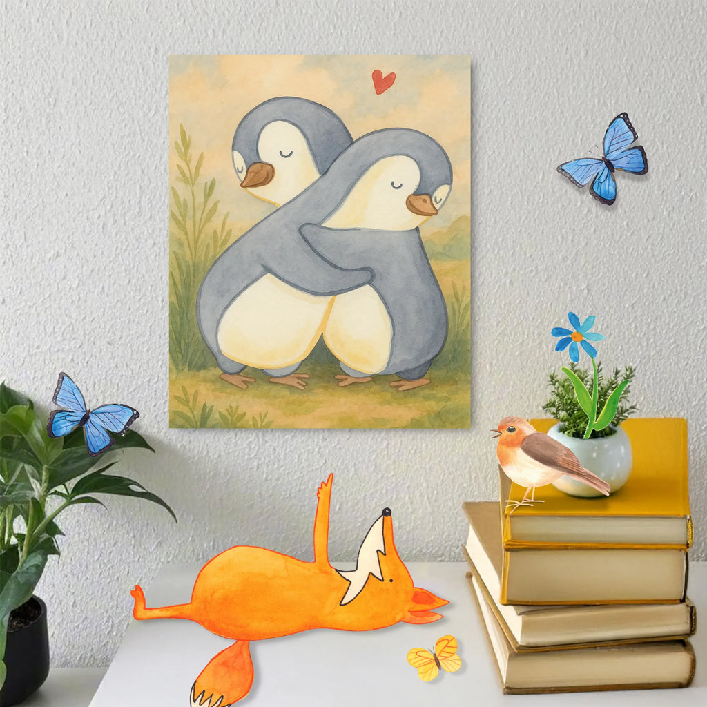 Malowanie według numerów pingwiny Przytulanie Design Miłość, partner, przyjaciel, przyjaciółka, mąż, żona, wesele, zaręczyny, prośba o rękę, prezent miłosny, rocznica, dzień ślubu