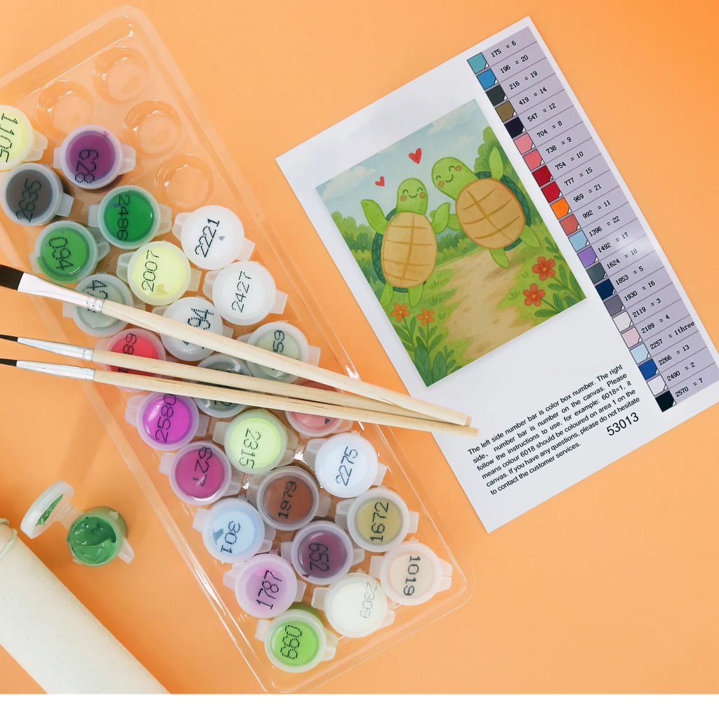 Paint by Numbers turtles Pair Design DIY, Malen nach Zahlen, Bastelidee, Künstler, Malen, Kunstwerk, Kreativität, Ausmalbild, Baseln, Liebe, Partner, Freund, Freundin, Ehemann, Ehefrau, Heiraten, Verlobung, Heiratsantrag, Liebesgeschenk, Jahrestag, Hocheitstag, Valentinstag, Hochzeitstag, für Männer, Mitbringsel, Geschenk für Partner, Geschenk für Freundin, Geschenk für Frauen, für Ehemann, Liebesbeweis