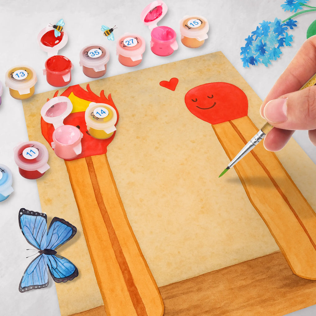 Paint by Numbers Matches Design Künstler, Malen nach Zahlen, Baseln, Ausmalbild, Malen, Bastelidee, Kunstwerk, DIY, Kreativität, Liebe, Partner, Freund, Freundin, Ehemann, Ehefrau, Heiraten, Verlobung, Heiratsantrag, Liebesgeschenk, Jahrestag, Hocheitstag, Streichhölzer