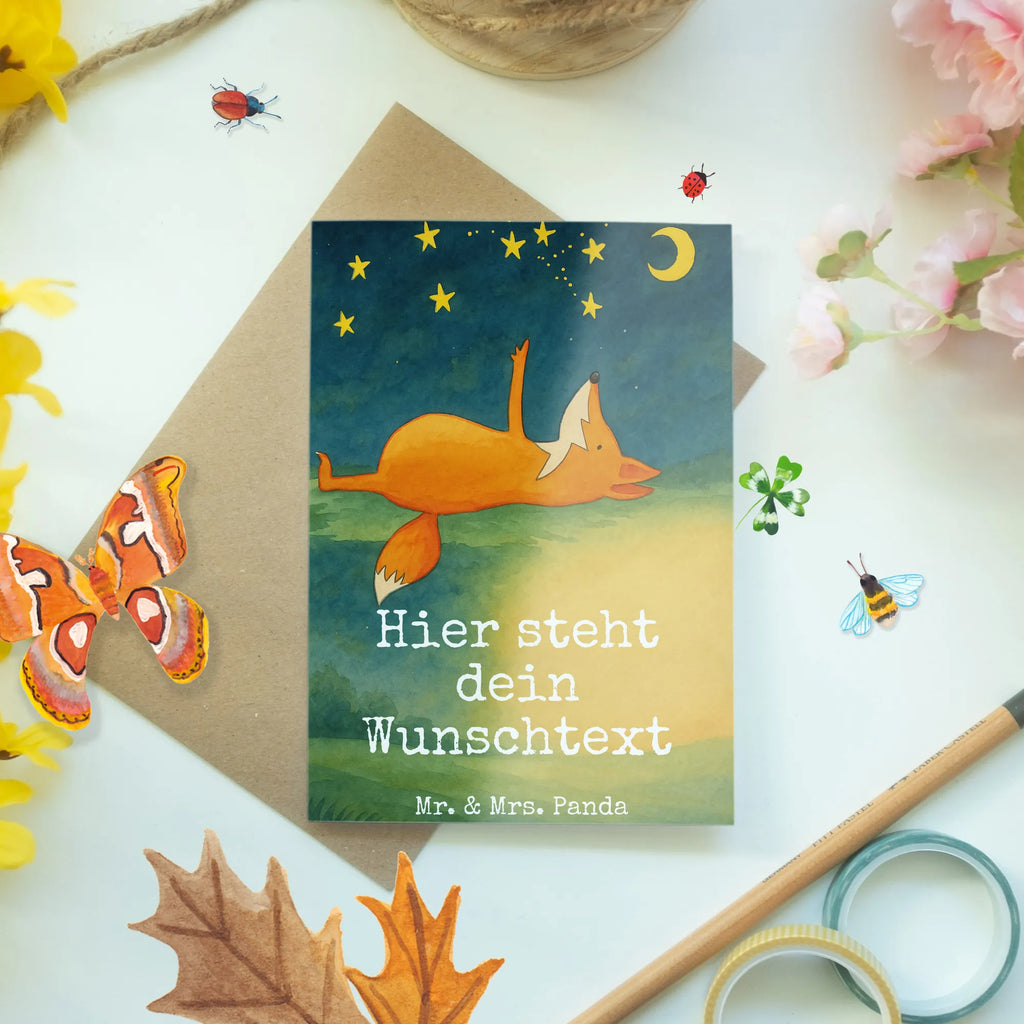 Personalised greetings card Fox Stars Design Grußkarte mit persönlichen Nachrichten, Grußkarte mit Namen, Grußkarte selbst gestalten, Personalisierte Glückwunschkarte, Personalisierte Einladungskarte, Grußkarte selber drucken, Personalisierte Karte, Personalisiertere Klappkarte, Personalisierte Geburtstagskarte, Personalisierte Grußkarte, Grußkarten personalisiert, Personalisierte Hochzeitskarte, Grußkarte als Geldgeschenk, Fuchs, Spruch schön, Spruch positiv, Füchse, Always Look on the Bright Side of Life, tröstende Worte, Romantik